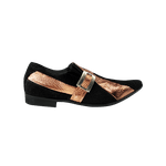 Sapato Masculino Em Couro Social Executivo Dourado Preto Veneza Collection