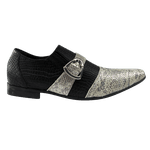 Sapato Masculino Em Couro Social Executivo Prata Cobra Veneza Collection