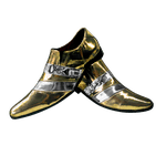 Sapato Masculino Em Couro Social Executivo Dourado Faixa Prata Veneza Collection