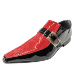 Sapato Masculino Italiano Em Couro Social Executivo Em Couro - Vermelho - Red Schamma