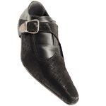Sapato Masculino Italiano Em Couro Social Executivo Em Couro - Preto - Black Risk