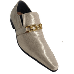 Sapato Masculino Italiano Em Couro Social Executivo Em Couro - Dourado - Golden Streets