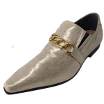 Sapato Masculino Italiano Em Couro Social Executivo Em Couro - Dourado - Golden Streets