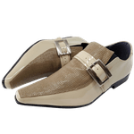 Sapato Masculino Em Couro Social Executivo Social Executivo Em Couro - Bege - New Salmon