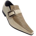 Sapato Masculino Em Couro Social Executivo Social Executivo Em Couro - Bege - New Salmon