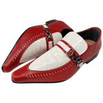 Sapato Masculino Italiano Em Couro Social Executivo - Vermelho - Red Com