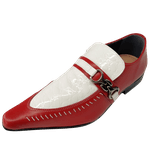 Sapato Masculino Italiano Em Couro Social Executivo - Vermelho - Red Com