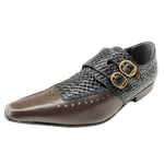 Sapato Masculino Em Couro Social Executivo Social Executivo - Marrom - Brown Shield Ref:7018