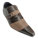 Sapato Masculino Em Couro Social Executivo Social Executivo - Marrom - Brown Listra