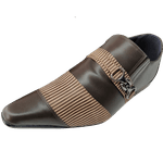 Sapato Masculino Em Couro Social Executivo Social Executivo - Marrom - Brown Listra