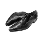 Sapato Masculino Em Couro Social Executivo Preto Escamado Fosco Paris Collection