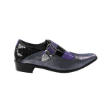 Sapato Masculino Em Couro Social Executivo Grafite Brilho Fashion Paris Collection