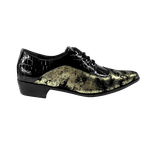 Sapato Masculino Em Couro Social Executivo Ouro Velho Com Preto Paris Collection