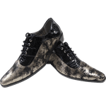 Sapato Masculino Em Couro Social Executivo Ouro Velho Com Preto Paris Collection