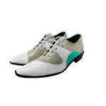 Sapato Masculino Em Couro Social Executivo Branco Com Perola Paris Collection