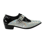 Sapato Masculino Em Couro Social Executivo Festa Brilhante Com Preto Paris Collection
