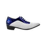 Sapato Masculino Em Couro Social Executivo Branco Pano Com Azul Verniz Paris Collection Ref: 2016