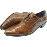 Sapato Masculino Em Couro Social Executivo Cobra Marrom Verniz Paris Collection Ref: 2019