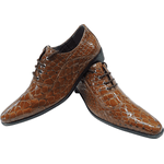 Sapato Masculino Em Couro Social Executivo Cobra Marrom Verniz Paris Collection Ref: 2019