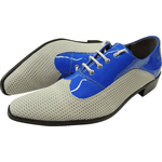 Sapato Masculino Em Couro Nude Com Azul Paris Collection