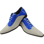 Sapato Masculino Em Couro Nude Com Azul Paris Collection