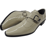 Sapato Masculino Em Couro Social Executivo Nude Envernizado - Paris Collection