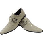 Sapato Masculino Em Couro Social Executivo Nude Envernizado - Paris Collection