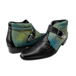 Bota Masculina Em Couro Camaleão Com Preto