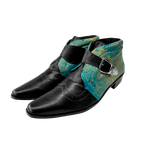 Bota Masculina Em Couro Camaleão Com Preto
