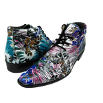Bota Masculina Em Couro Floral