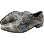Sapato Masculino Em Couro Social Executivo Preto Snake Piel Veneza Collection Ref: 555