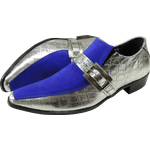 Sapato Masculino Em Couro Social Executivo Prata Blue Jean Veneza Collection Ref: 551