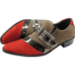 Sapato Masculino Em Couro Social Executivo Vermelho Skin Veneza Collection Ref: 549