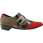 Sapato Masculino Em Couro Social Executivo Vermelho Skin Veneza Collection Ref: 549