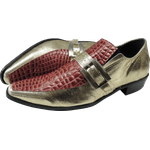 Sapato Masculino Em Couro Social Executivo Dourado Red Snake Veneza Collection Ref: 545