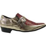 Sapato Masculino Em Couro Social Executivo Dourado Red Snake Veneza Collection Ref: 545
