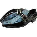 Sapato Masculino Em Couro Social Executivo Azul Snake Veneza Collection Ref: 544