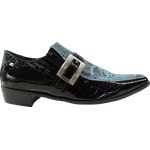 Sapato Masculino Em Couro Social Executivo Azul Snake Veneza Collection Ref: 544