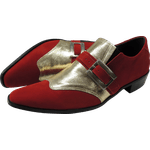 Sapato Masculino Em Couro Social Executivo Vermelho Goldenstein Veneza Collection Ref: 543