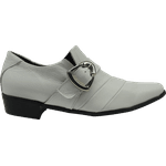 Sapato Masculino Em Couro Social Executivo Branco Nibiru Veneza Collection Ref:537