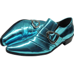 Sapato Masculino Em Couro Social Executivo Azul Cyan Veneza Collection Ref:536