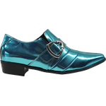Sapato Masculino Em Couro Social Executivo Azul Cyan Veneza Collection Ref:536