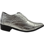 Sapato Masculino Em Couro Social Executivo Prata Veneza Collection Ref:495