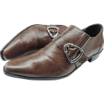Sapato Masculino Em Couro Social Executivo Marrom Horse Veneza Collection Ref:412