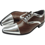 Sapato Masculino Em Couro Social Executivo Marrom Silver Horse Veneza Collection Ref:410
