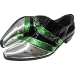 Sapato Masculino Em Couro Social Executivo Prata Green Wave Veneza Collection Ref:368