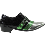 Sapato Masculino Em Couro Social Executivo Prata Green Wave Veneza Collection Ref:368