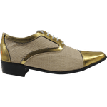 Sapato Masculino Em Couro Social Executivo Dourado Veneza Collection Ref:365