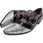 Sapato Masculino Em Couro Social Executivo Roxo Purple Grey Veneza Collection Ref:155