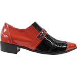 Sapato Masculino Em Couro Social Executivo Vermelho Dark Veneza Collection Ref:068